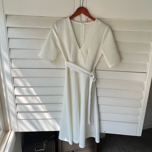 Short sleeve, midi, classic white dress. Never worn.